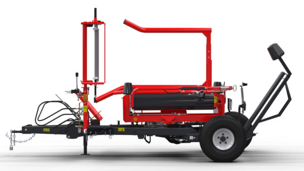 Self loading bale wrapper with side loading