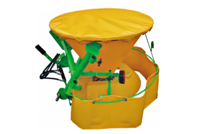 Distributeur d'engrais monodisque, trémie en plastique, porté