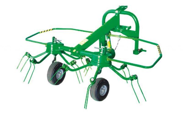 Rotary tedder with mechanical gearbox