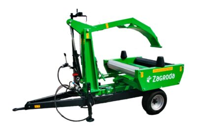Self loading bale wrapper with rear loading
