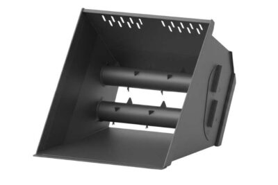 Bedding and feed distribution shovel with 2 rollers