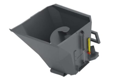 Feed mixing shovel, suspended